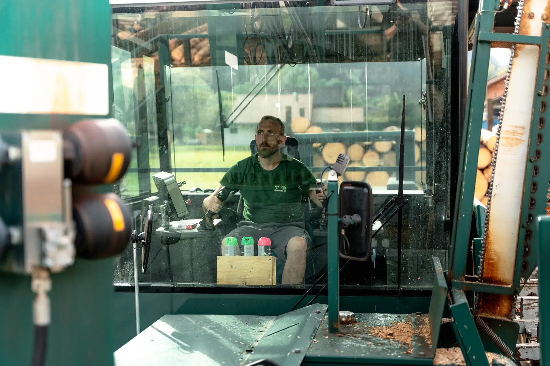 Cabine chariot de débitage